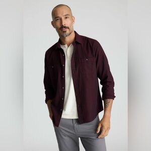 UNTUCKit Hemsworth Herringbone Shirt | Maroon | Size XLarge